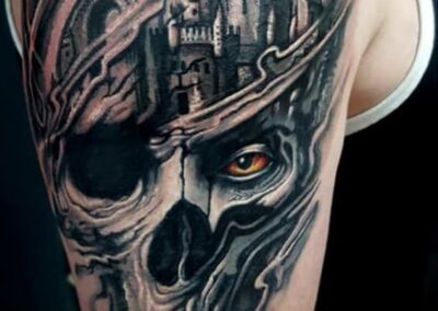Castle Skull Tattoo