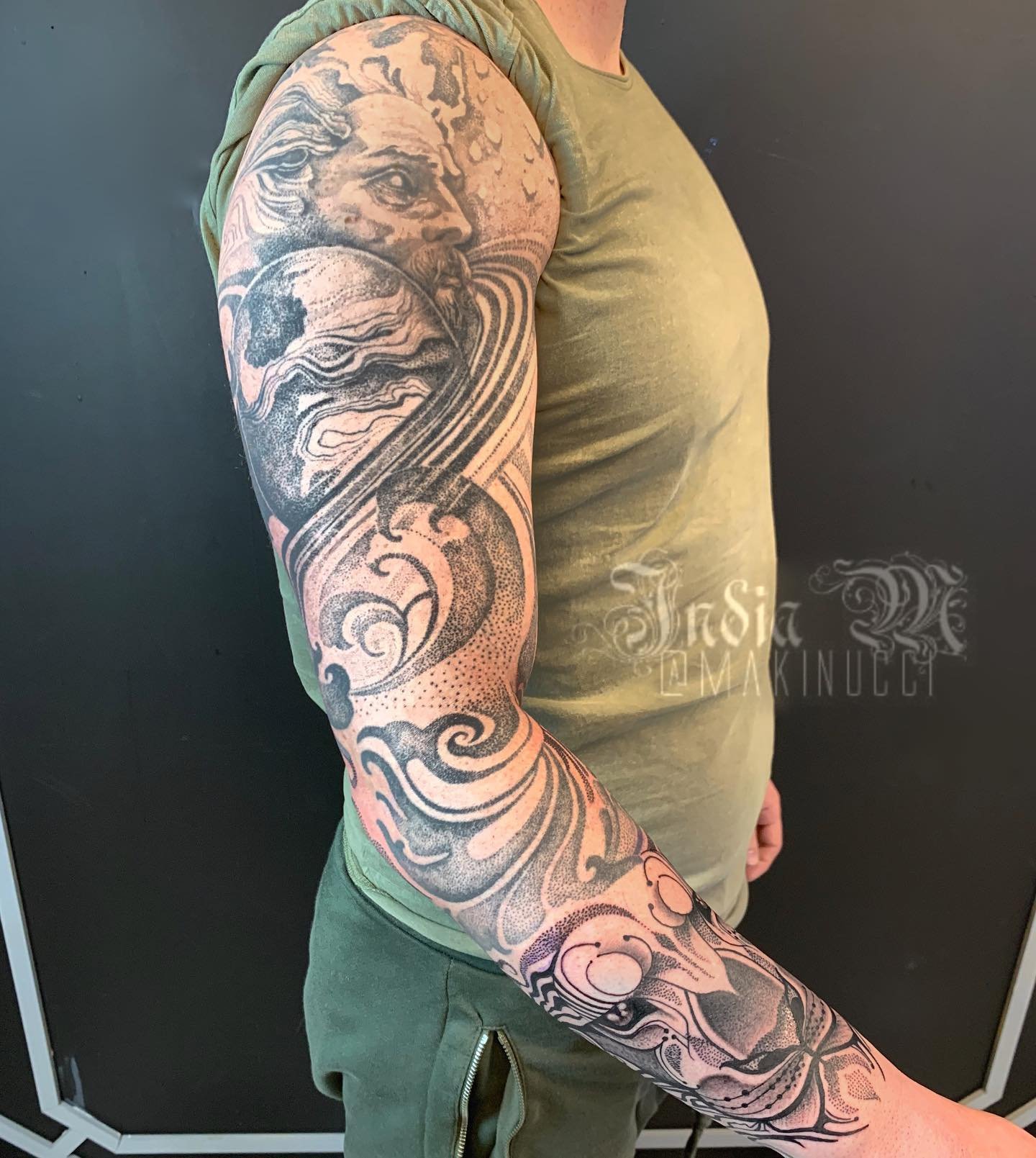 Greek Mythology Sleeve done by AxTheKid from Monarch Tattoo Studio in  Sydney, Australia. Inner Arm. Outer in comments : r/tattoos