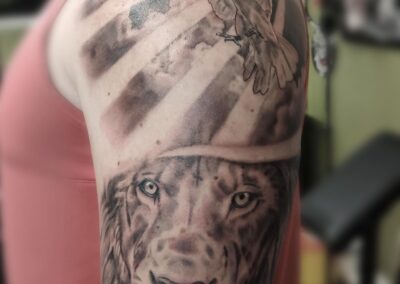 Peaceful Lion Tattoo