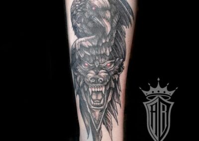 Raven Wolf Tattoo