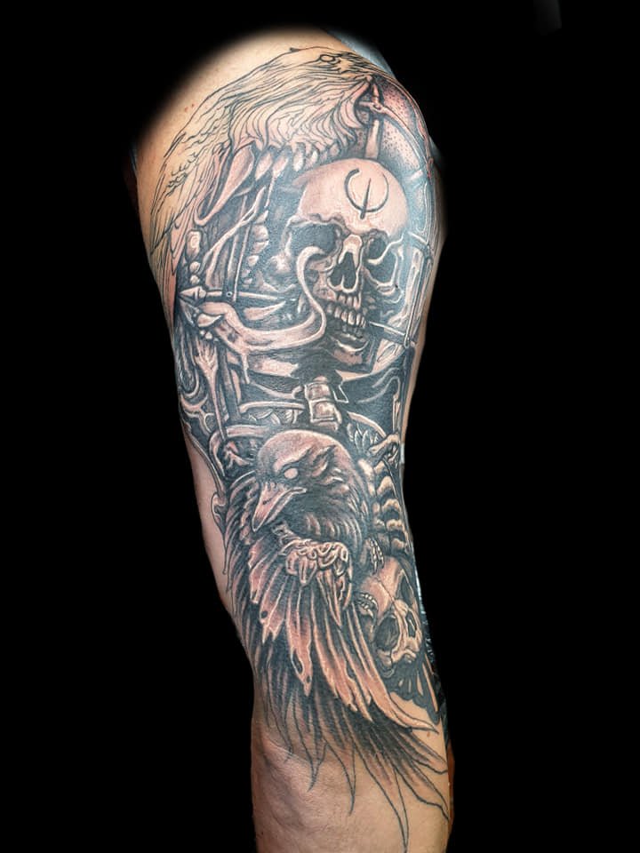 Ravens and Skull Tattoo Ravens and Skull Tattoo