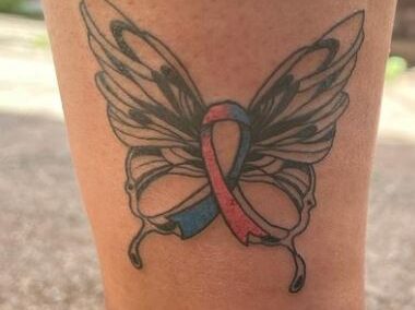 Ribbon Butterfly Tattoo