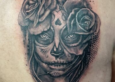 Skull Woman Rose Tattoo